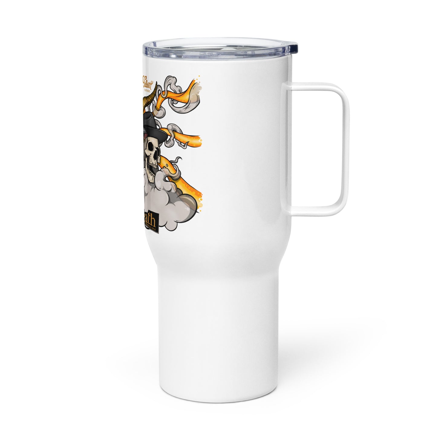 Travel mug with a handle