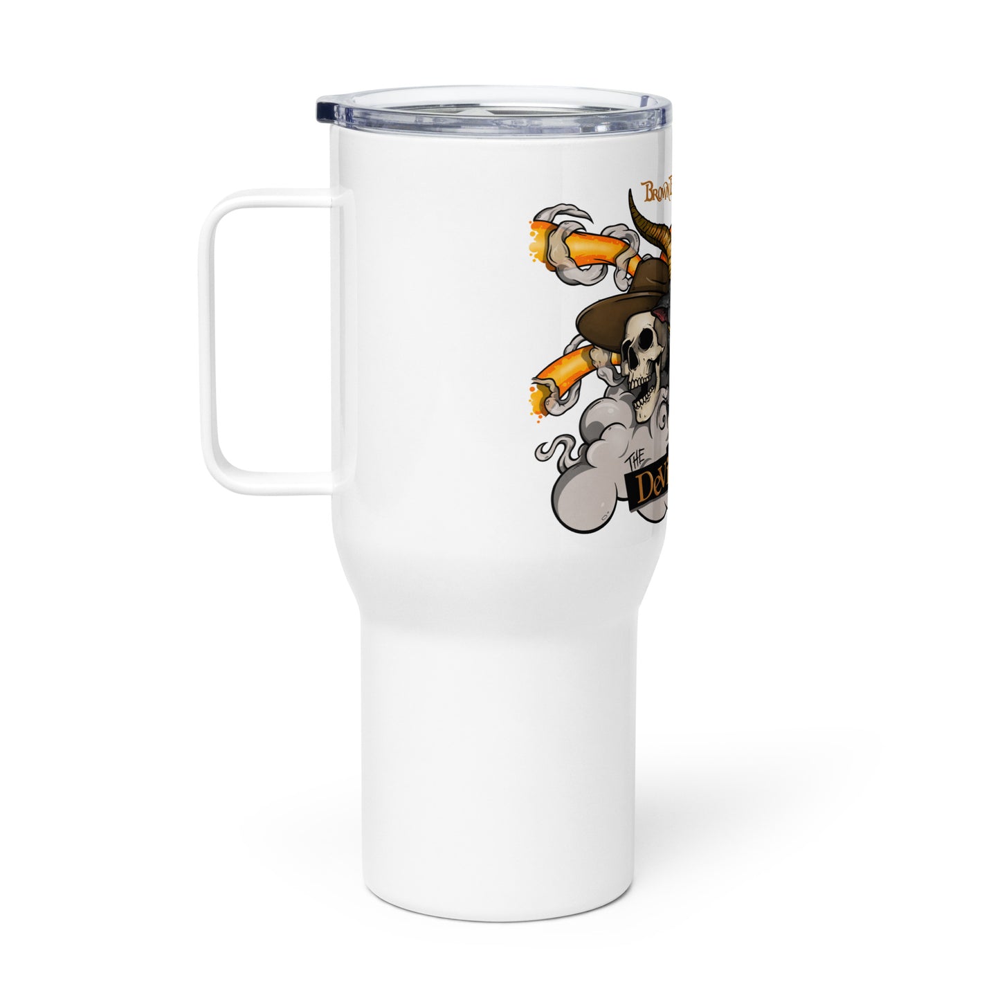 Travel mug with a handle
